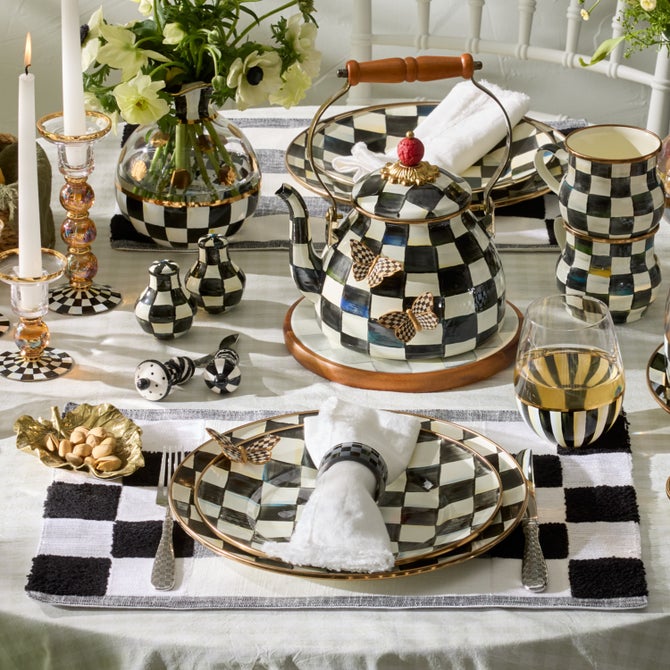 Black Checks and Stripes Placemats, Set of 4 image number 1