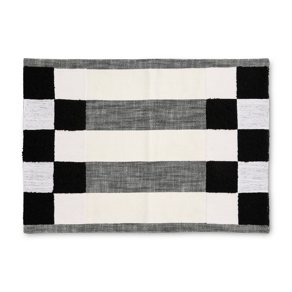 Indigo Checks and Stripes Placemats, Set of 4 - Black mackenzie-childs Panama imagen 1