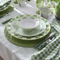Green Check Faux Leather Placemat