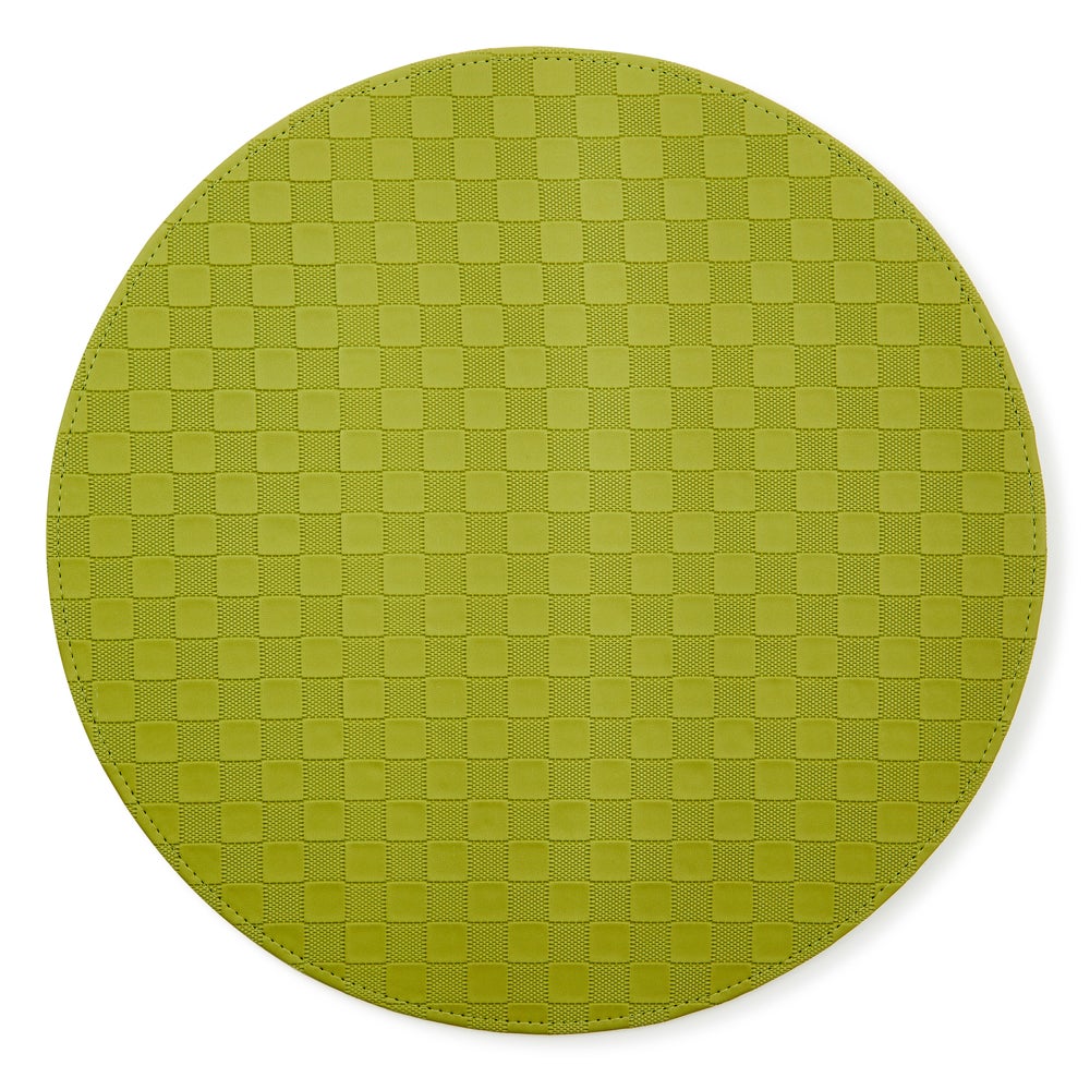 Check Faux Leather Placemat - Green mackenzie-childs Panama imagen 1