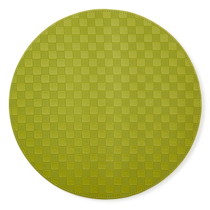Green Check Faux Leather Placemat