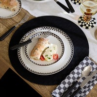 Black Check Faux Leather Placemat