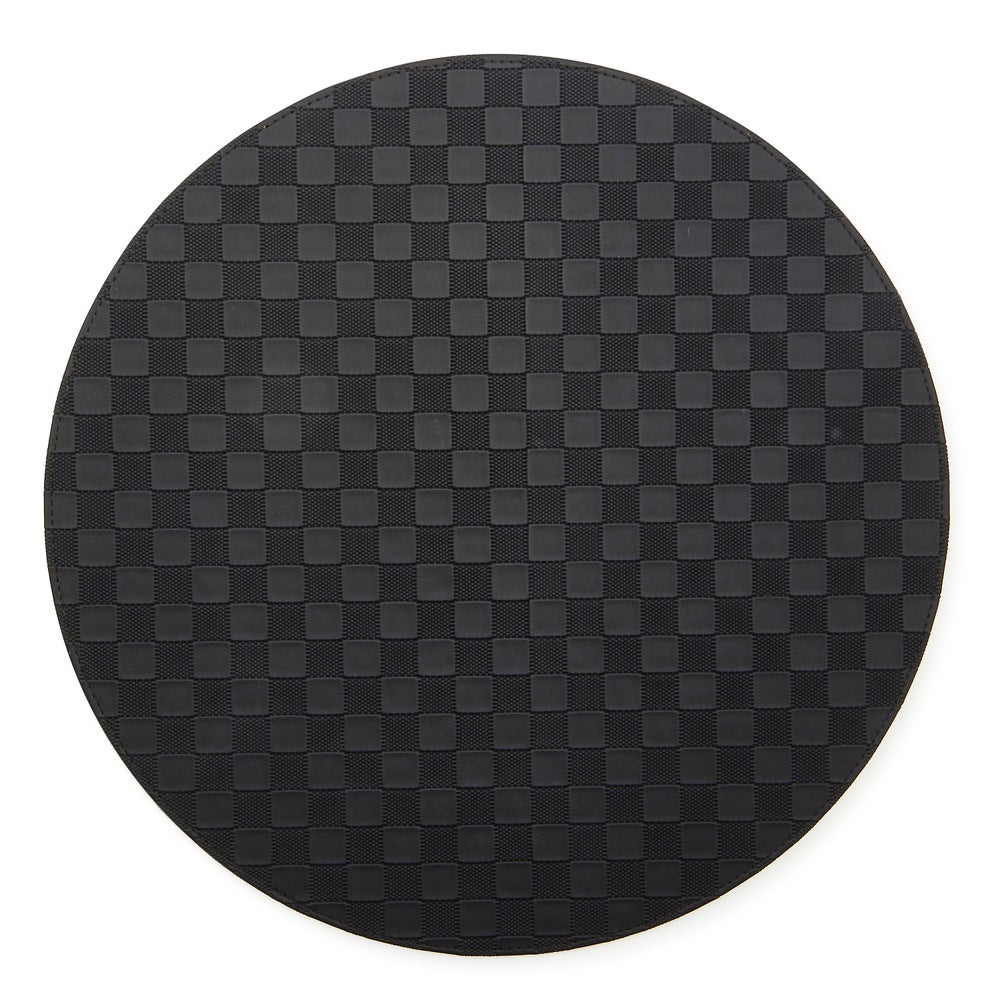 Check Faux Leather Placemat - Black mackenzie-childs Panama imagen 1