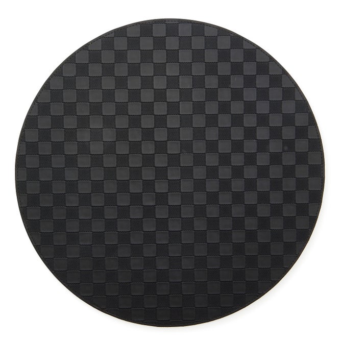 Black Check Faux Leather Placemat image number 0