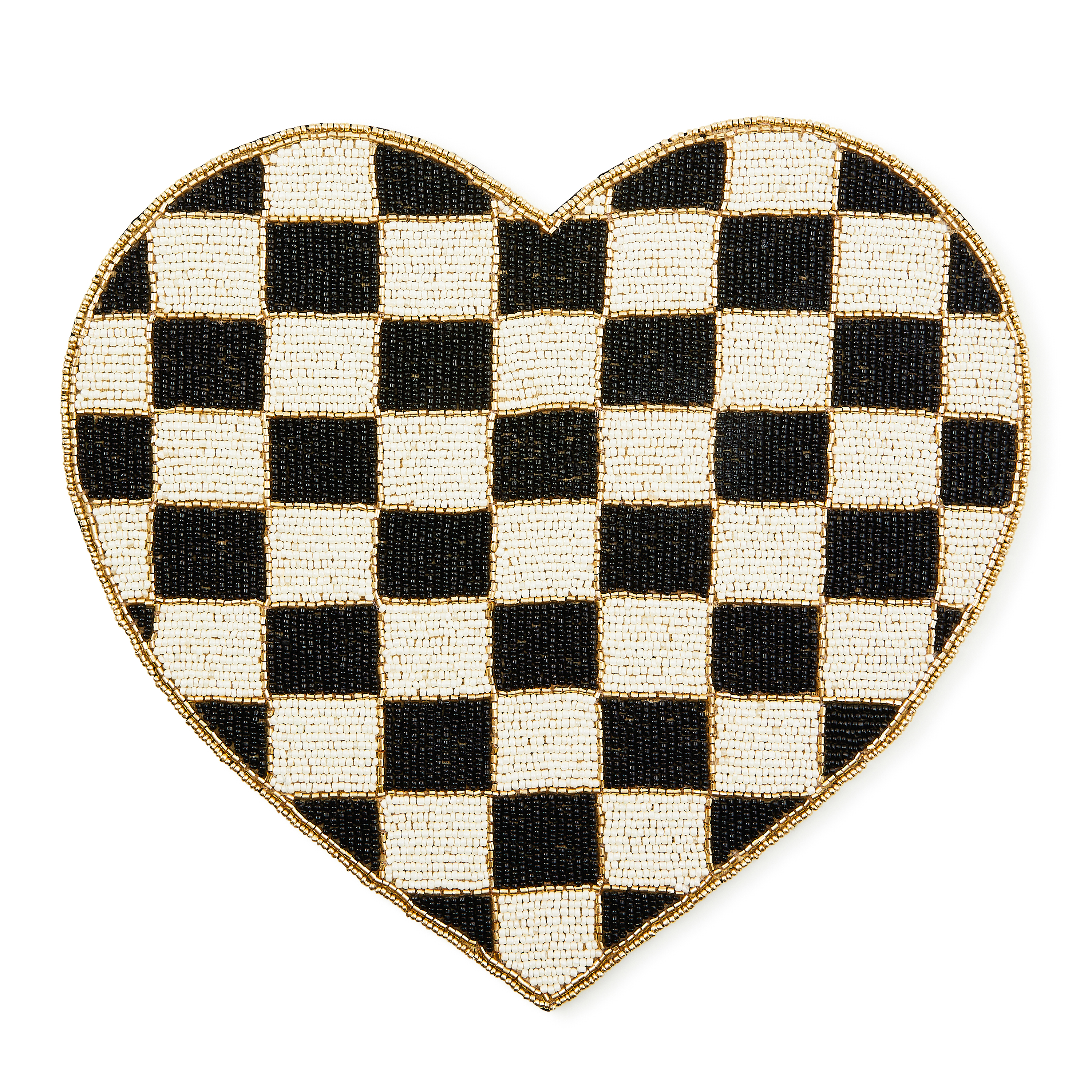 Black and White Check Heart Shaped Placemat