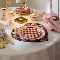 Red and White Check Heart Shaped Placemat