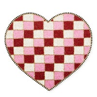 Red and White Check Heart Shaped Placemat