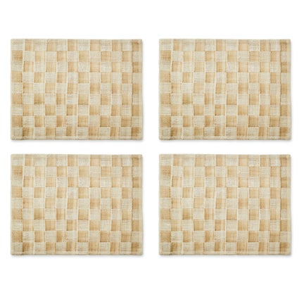 Flax Sinamay Placemats, Set of 4