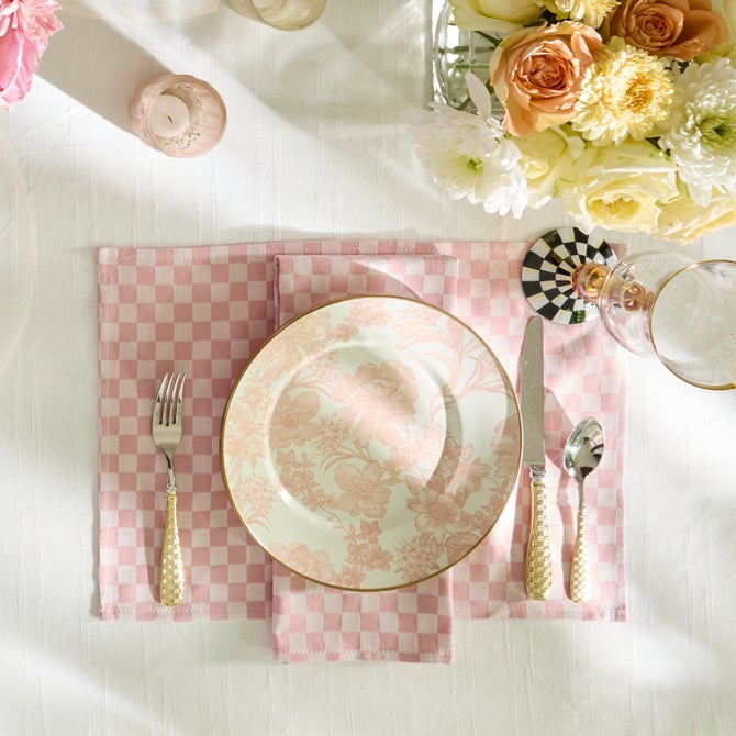 Pink Check Placemat, Set of 4 image number 1