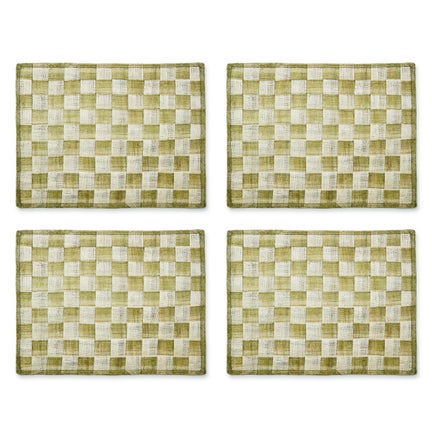 Green Sinamay Placemats, Set of 4
