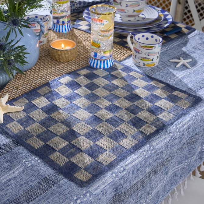 Indigo Sinamay Placemats, Set of 4 image number 3