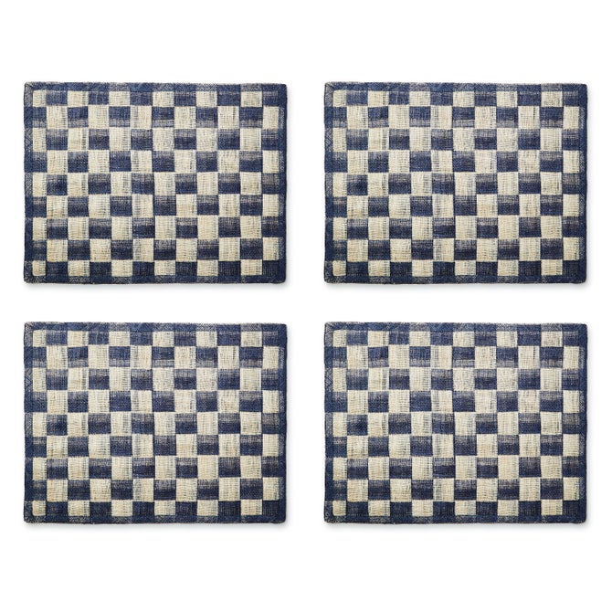 Navy Sinamay Placemats, Set of 4 image number 1