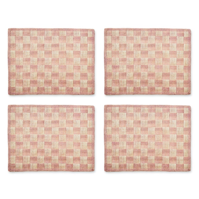 Pink Sinamay Placemats, Set of 4 image number 1