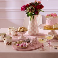 Pink Check Faux Leather Placemat