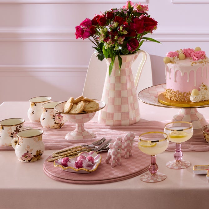 Pink Check Faux Leather Placemat image number 1