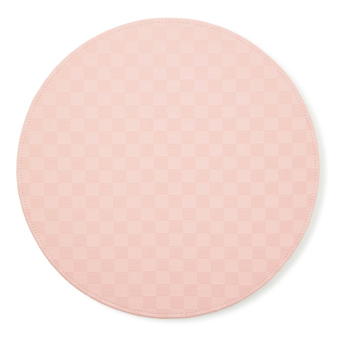 Pink Check Faux Leather Placemat image number 0