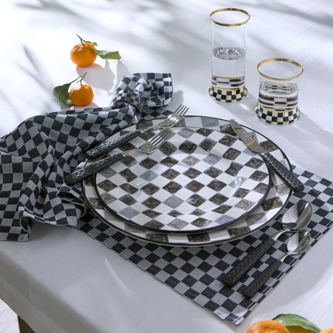 Black Check Placemat, Set of 4 image number 1