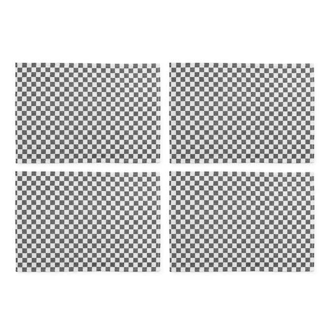 Black Check Placemat, Set of 4 image number 1