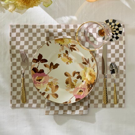 Flax Check Placemat, Set of 4