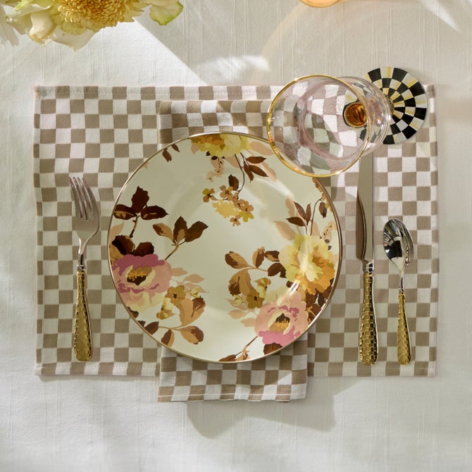 Flax Check Placemat, Set of 4 image number 1