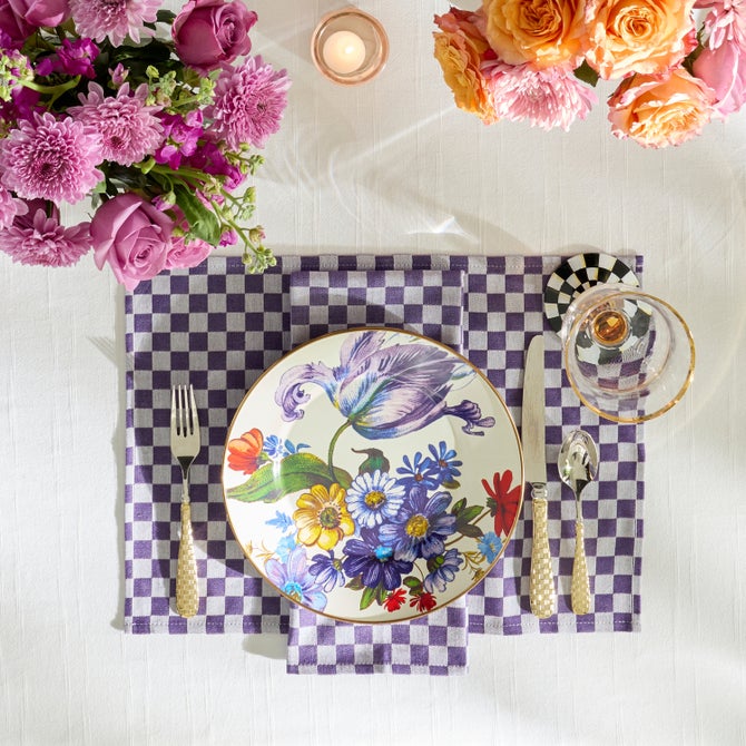 Plum Check Placemat, Set of 4 image number 3