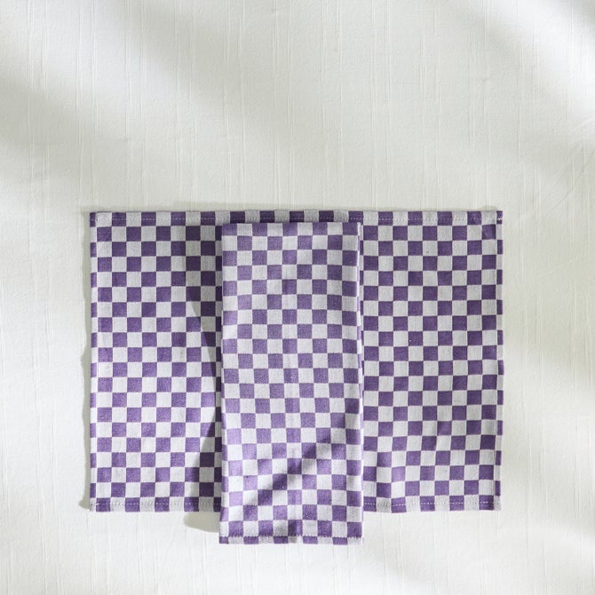 Plum Check Placemat, Set of 4 image number 4