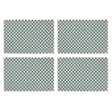 Dark Green Check Placemat, Set of 4