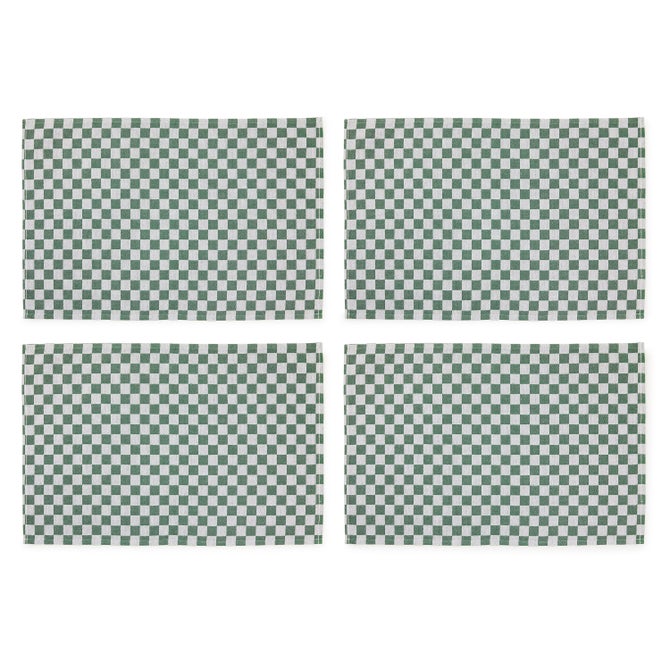 Dark Green Check Placemat, Set of 4 image number 1