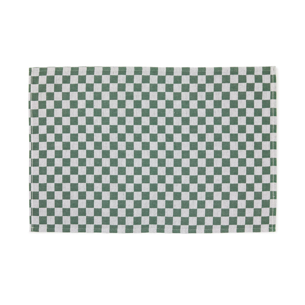 Black Check Placemat, Set of 4 - Dark Green mackenzie-childs Panama imagen 1