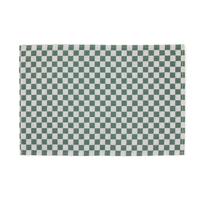 Dark Green Check Placemat, Set of 4 image number 0