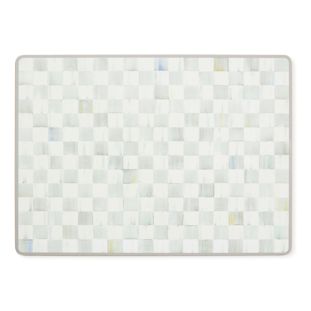 Mocha Check Cork Back Placemats, Set of 4 - Sterling Check mackenzie-childs Panama imagen 1
