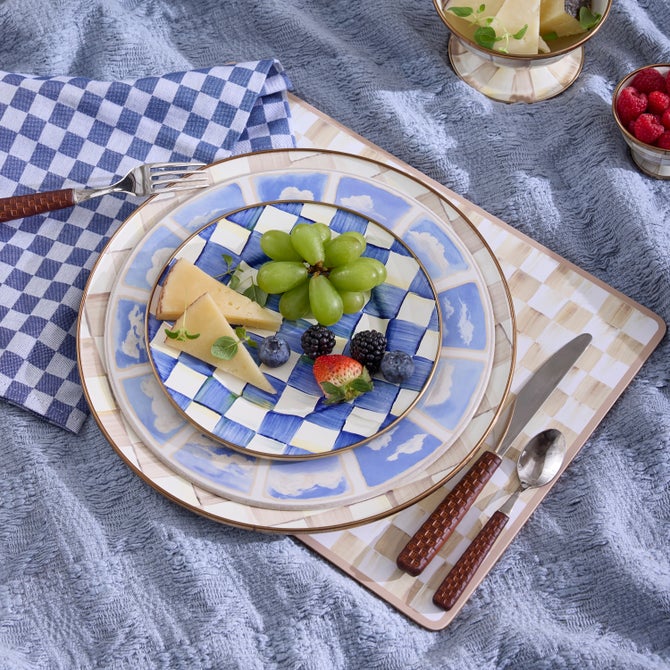 Mocha Check Cork Back Placemats, Set of 4 image number 1