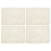 Mocha Check Cork Back Placemats, Set of 4