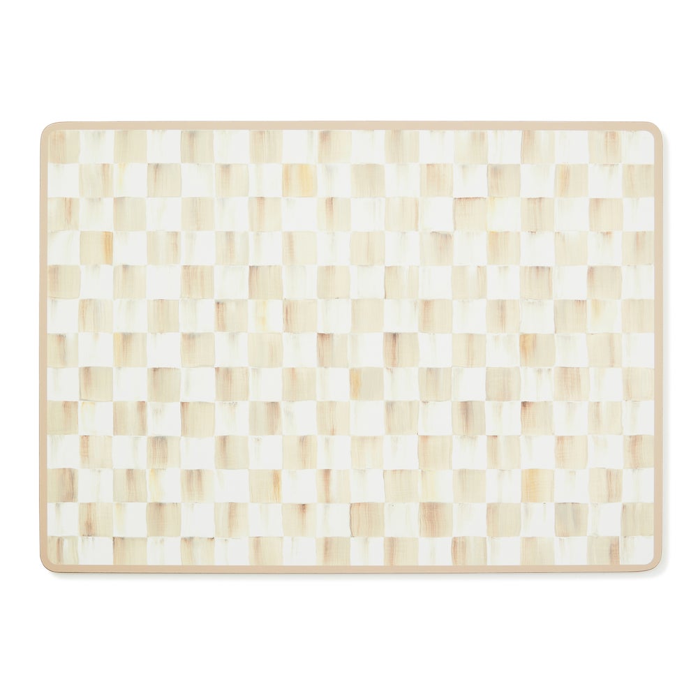 Mocha Check Cork Back Placemats, Set of 4 mackenzie-childs Panama imagen 1