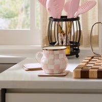 Rosy Check Cork Back Coasters, Set of 4