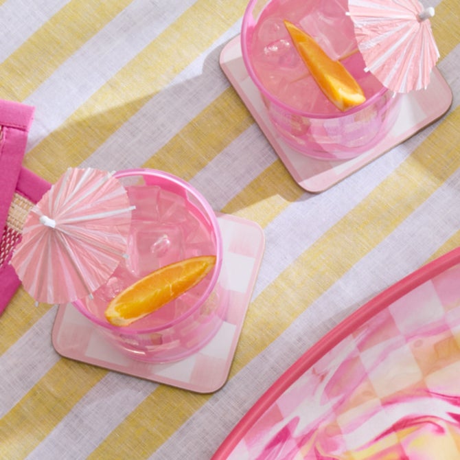 Rosy Check Cork Back Coasters, Set of 4 image number 2