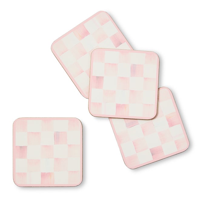Rosy Check Cork Back Coasters, Set of 4 image number 0