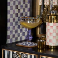 Violet Check Cork Back Coasters, Set of 4