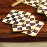 Courtly Check Cork Back Coasters, Set of 4