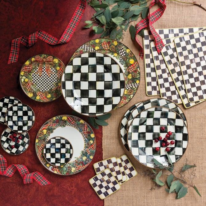 Courtly Check Cork Back Coasters, Set of 4 image number 3