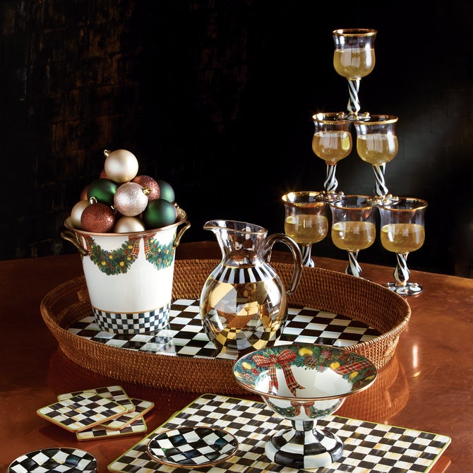 Courtly Check Cork Back Coasters, Set of 4 image number 5