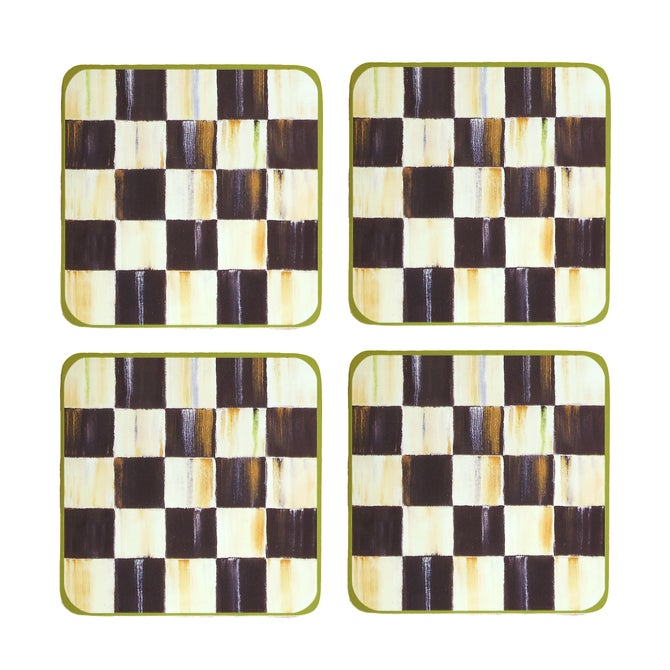 Courtly Check Cork Back Coasters, Set of 4 image number 8