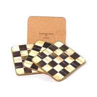 Courtly Check Cork Back Coasters, Set of 4