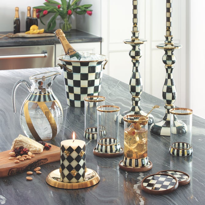 Courtly Check Enamel Coasters, Set of 4 image number 5