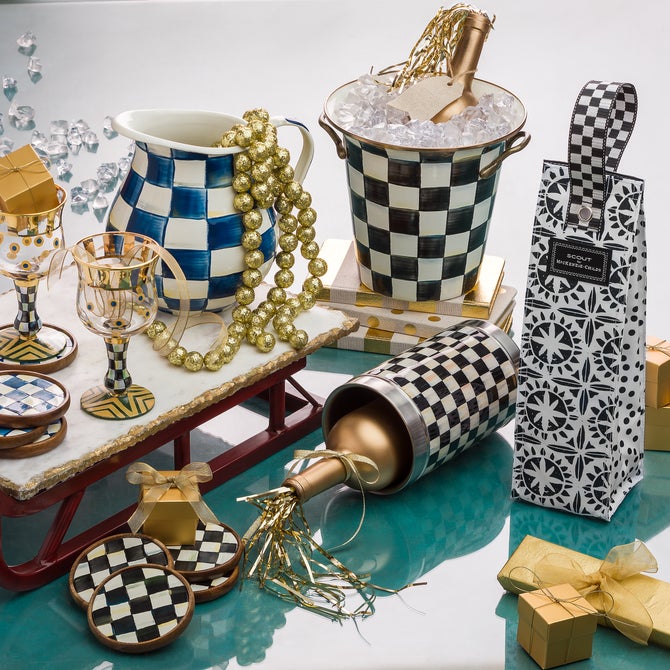 Courtly Check Enamel Coasters, Set of 4 image number 9