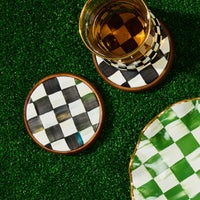 Courtly Check Enamel Coasters, Set of 4