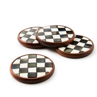 Courtly Check Enamel Coasters, Set of 4