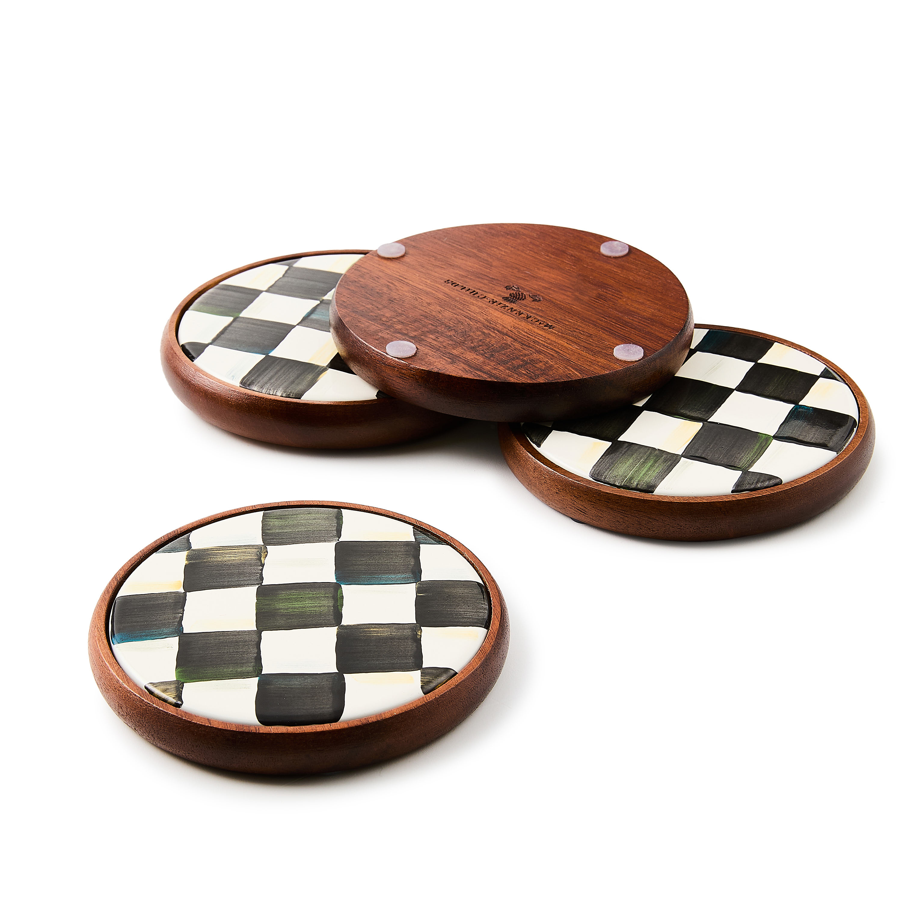 Courtly Check Enamel Coasters - Thumbnail 2