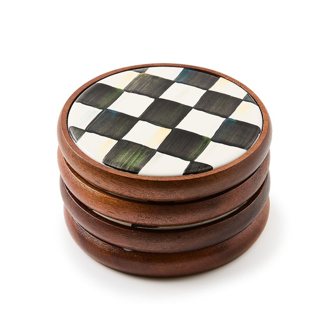 Courtly Check Enamel Coasters, Set of 4 image number 10