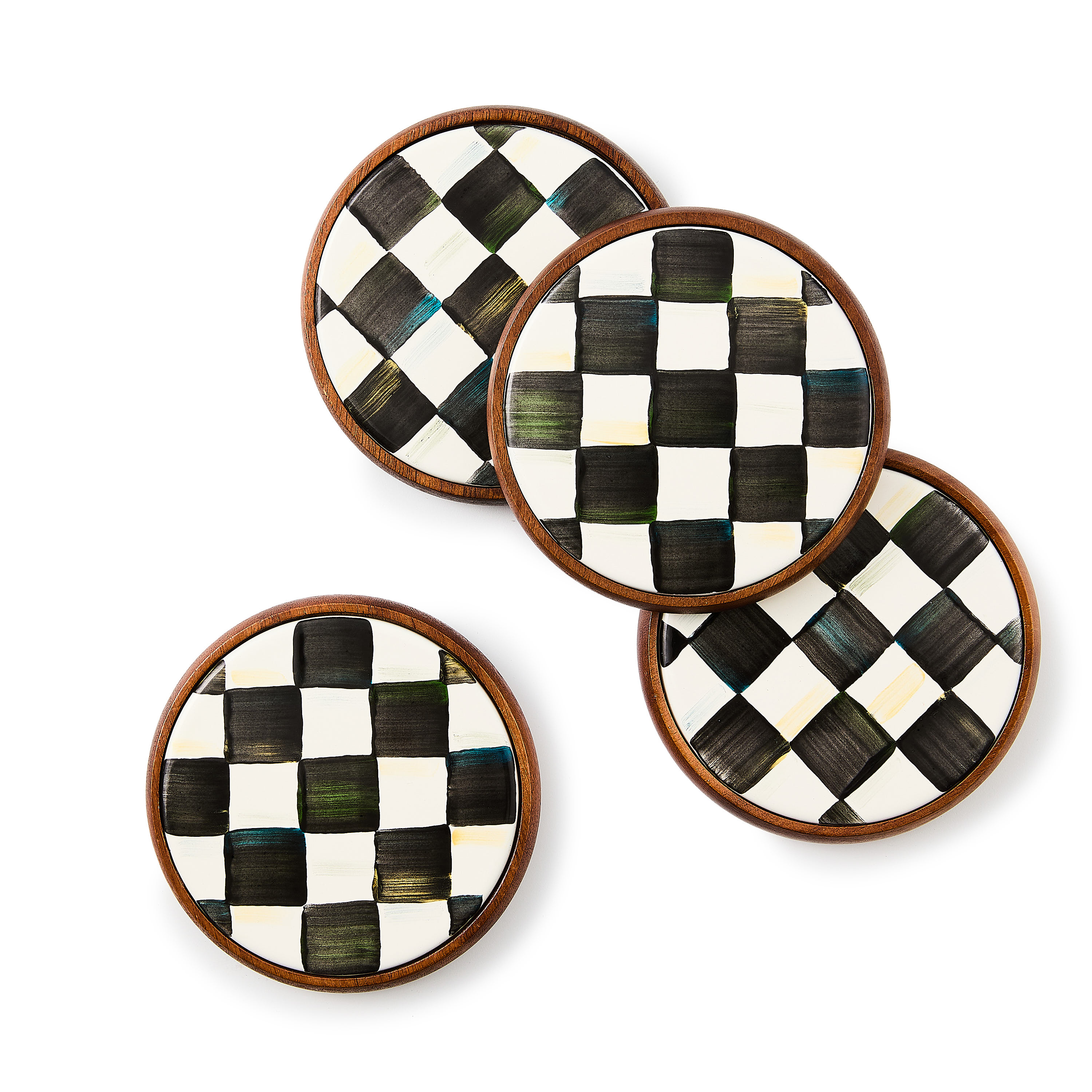Courtly Check Enamel Coasters - Thumbnail 3